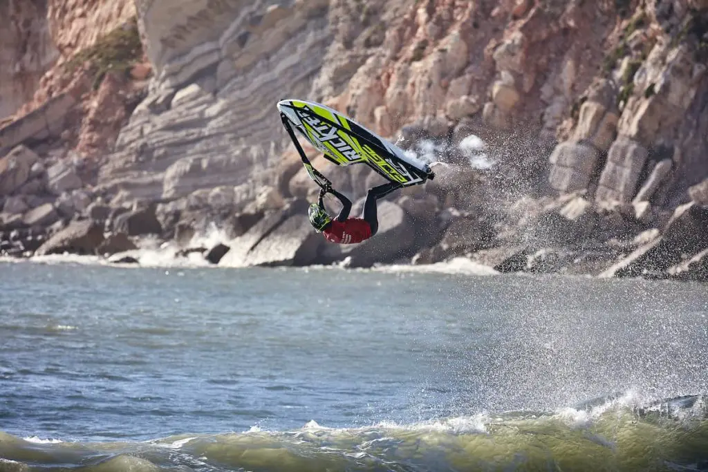 Jet ski and rider flipped upside down