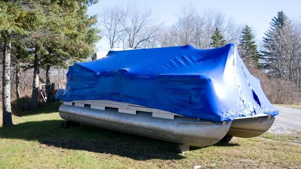 how to cover a pontoon boat for winter storage