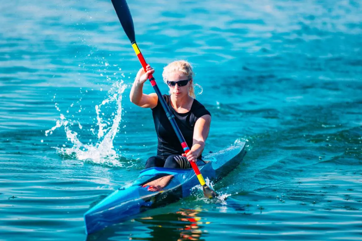 woman kayaking