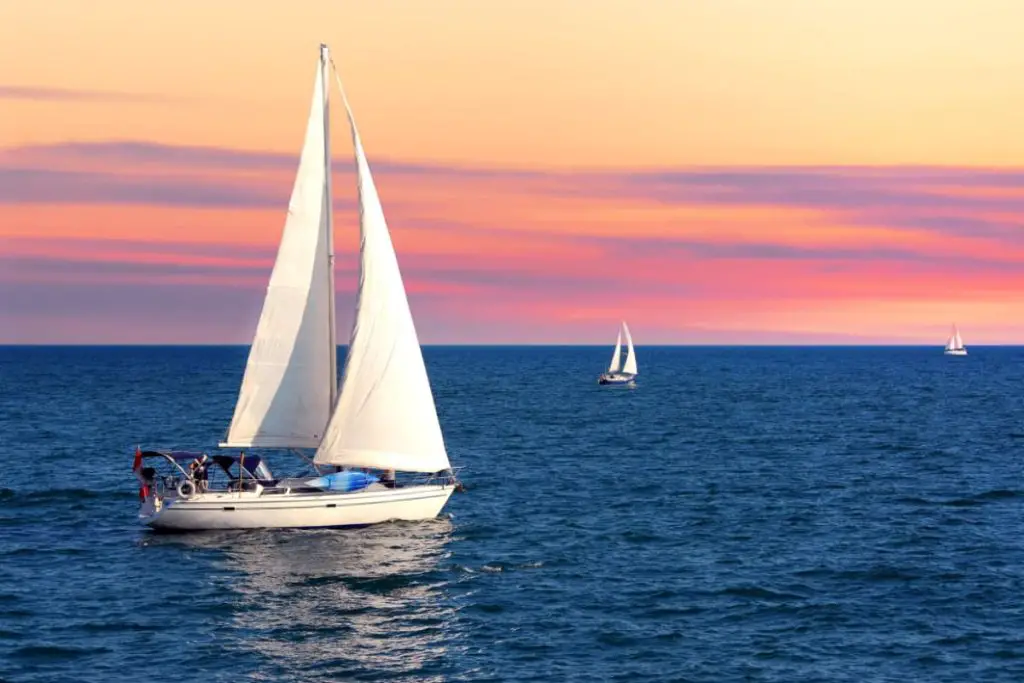 A sailboat with two sails will move faster